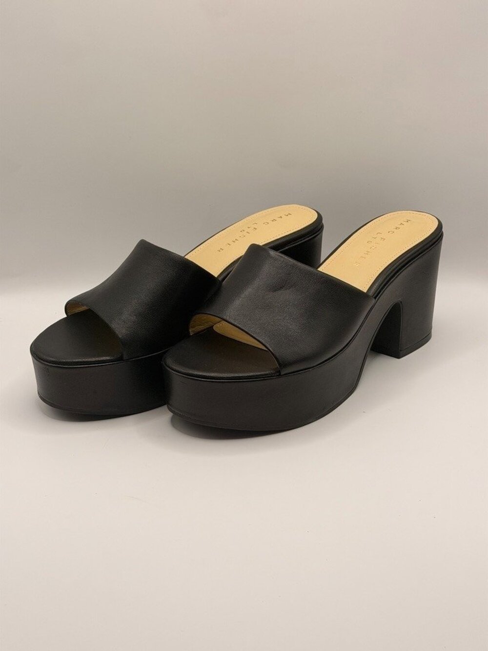 Marc Fisher LTD Women's Forina  Black Platform Heel Sandal Sz 8.5